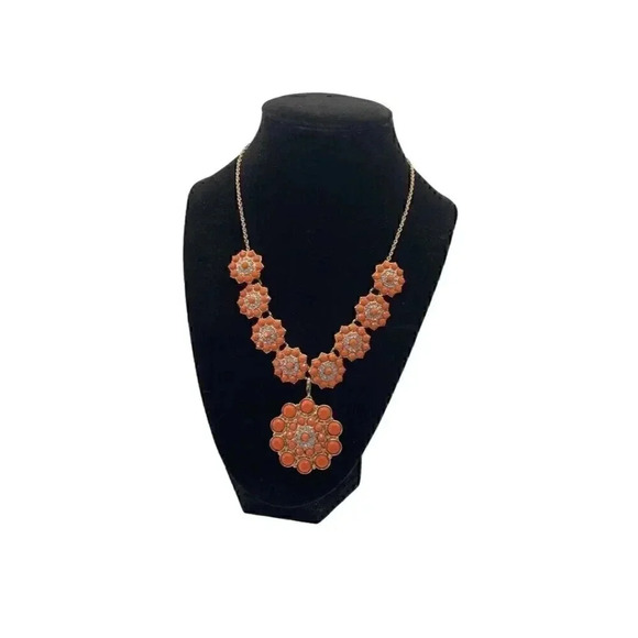 Premier Designs Jewelry Peachy Keen 50 Necklaces Orange and Goldtone - Picture 1 of 5